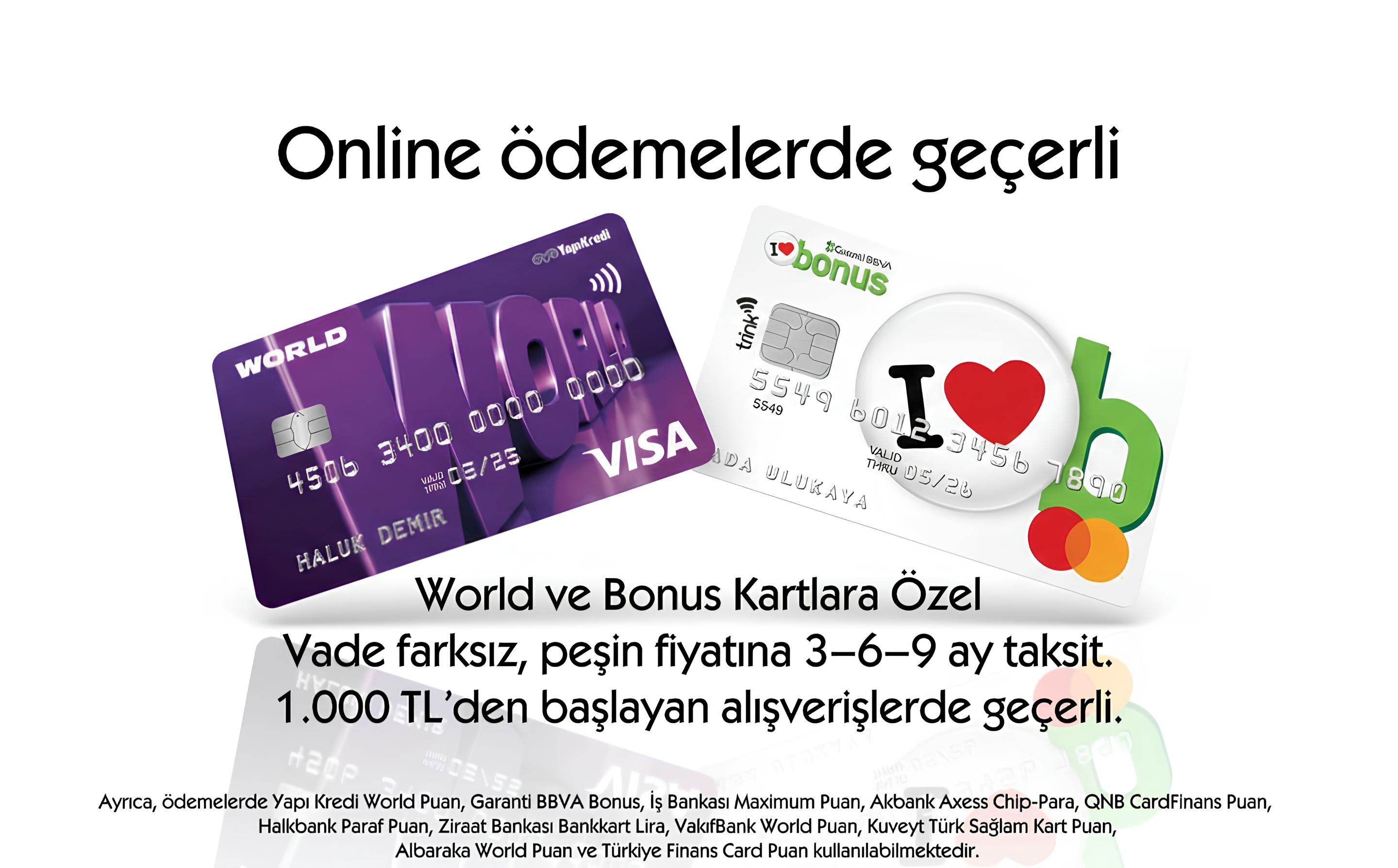 Garanti ve Bonus Taksit Seçenekleri